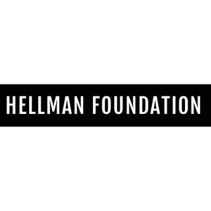 Logo: Black rectangular box with white colored text that reads: "Hellman Foundation"